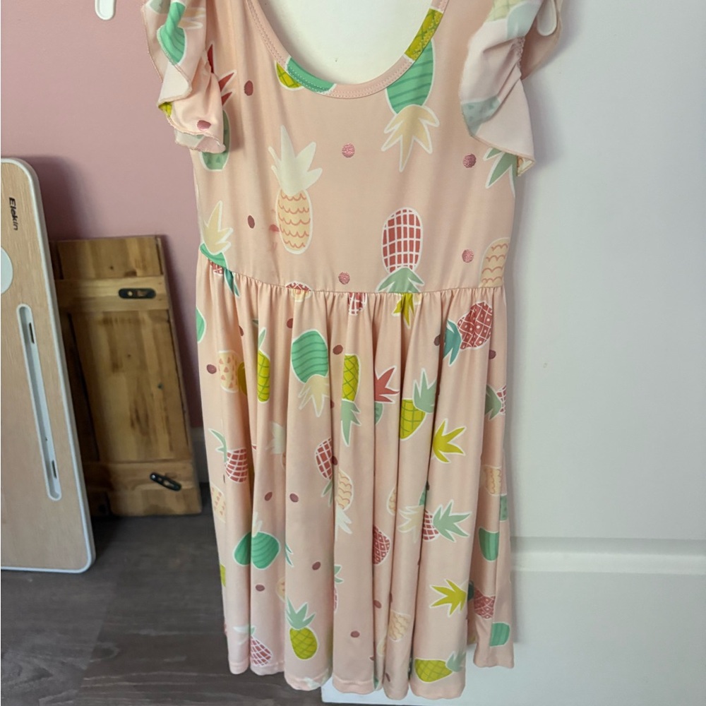Dot Dot Smile Pink Pineapple Print Dress